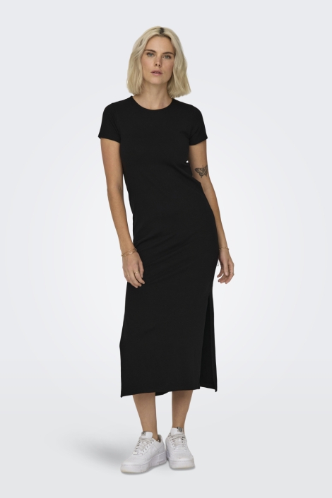 Jacqueline de Yong zwarte dames jurk | Model vooraanzicht