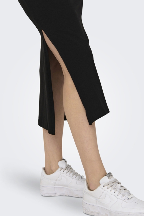 Jacqueline de Yong zwarte dames jurk | Close up