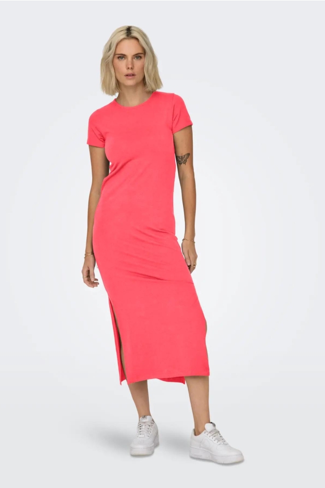 Jacqueline de Yong roze dames jurk | Model vooraanzicht