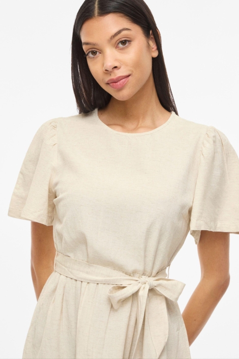 Vila zand dames jurk | Close up