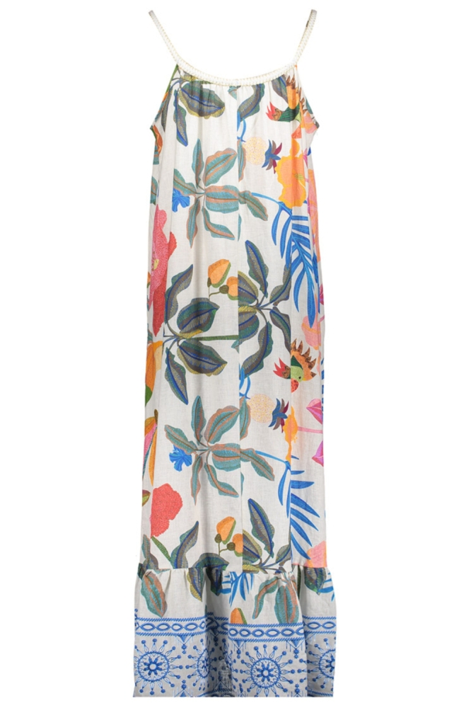 Geisha beige dames jurk | Vooraanzicht