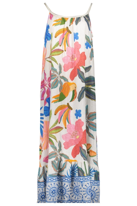 Geisha beige dames jurk | Achteraanzicht