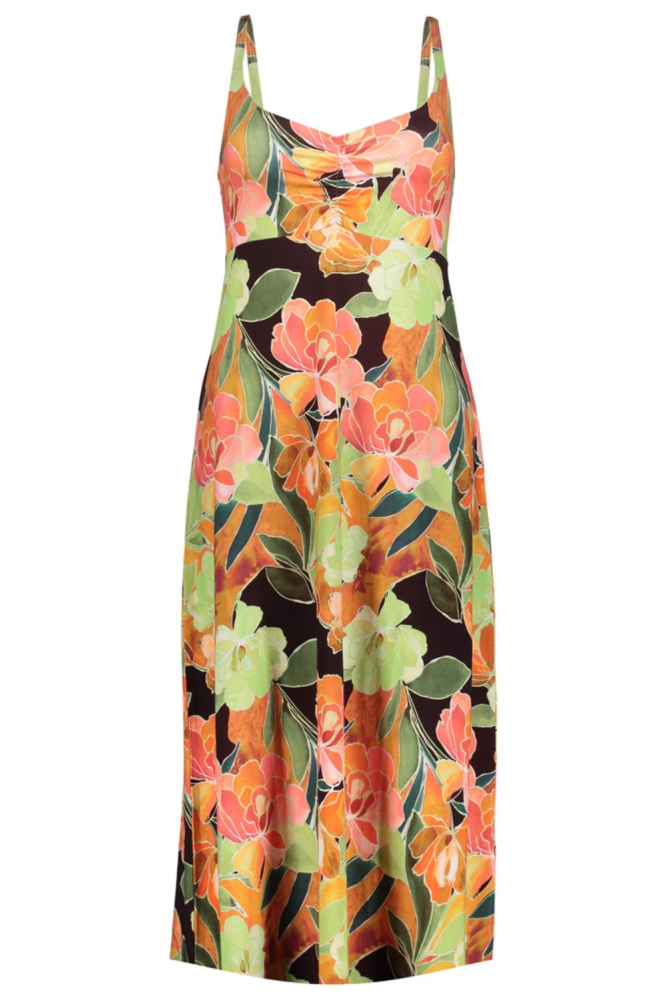 Geisha oranje dames jurk | Vooraanzicht