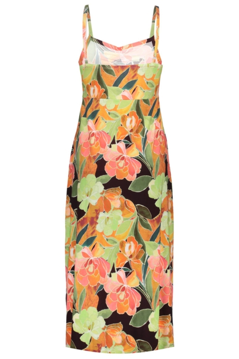 Geisha oranje dames jurk | Achteraanzicht