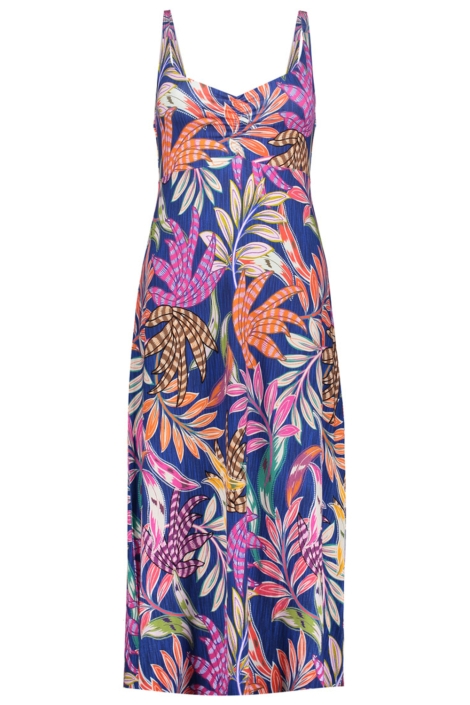 Geisha blauwe dames jurk | Vooraanzicht