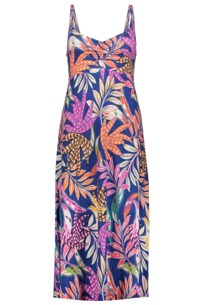 Geisha blauwe dames jurk | Vooraanzicht