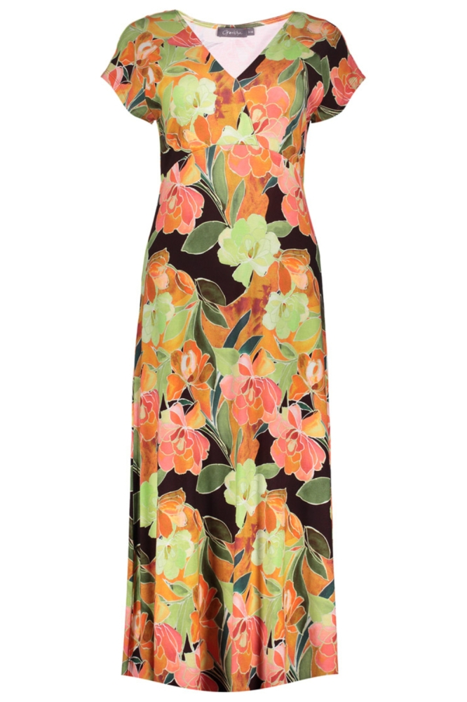 Geisha oranje dames jurk | Vooraanzicht