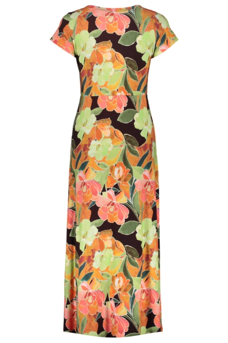 Geisha oranje dames jurk | Achteraanzicht