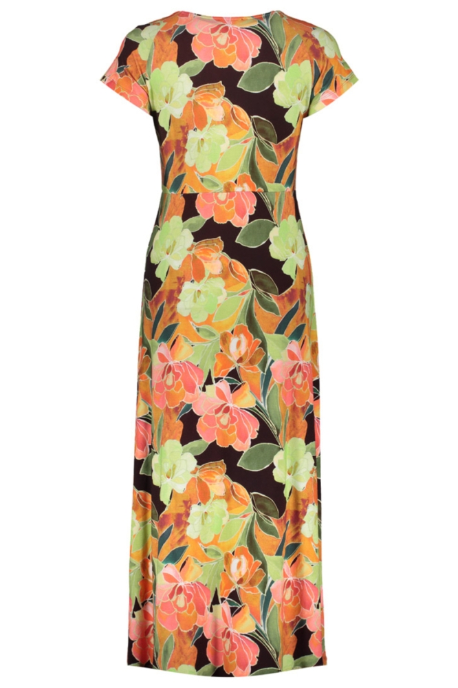 Geisha oranje dames jurk | Achteraanzicht