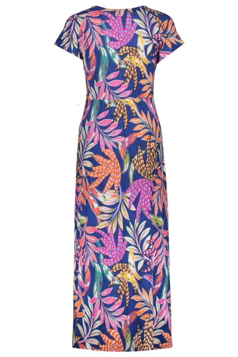 Geisha blauwe dames jurk | Achteraanzicht