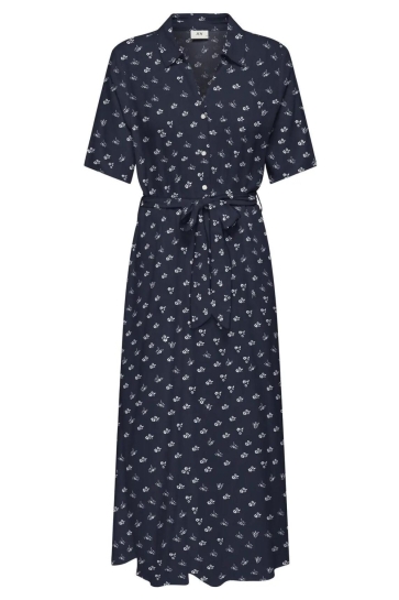 Jacqueline de Yong Jurk JDYSTARSEZEN LIFE 2/4 MIDIDRESS WVN 15320702 NIGHT SKY/CLOUD DANCER DITSY FLOWER