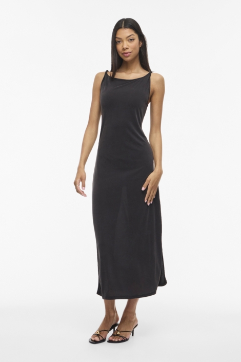 Vila zwarte dames jurk | Model vooraanzicht