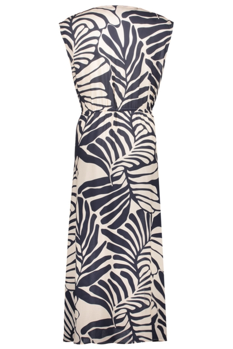 Geisha blauwe dames jurk | Achteraanzicht