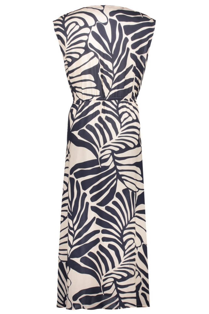 Geisha blauwe dames jurk | Achteraanzicht