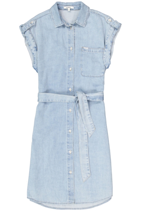 Garcia blauwe dames jurk | Vooraanzicht