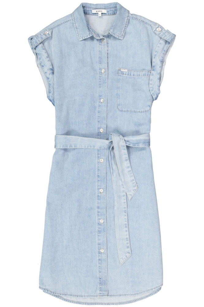 Garcia blauwe dames jurk | Vooraanzicht