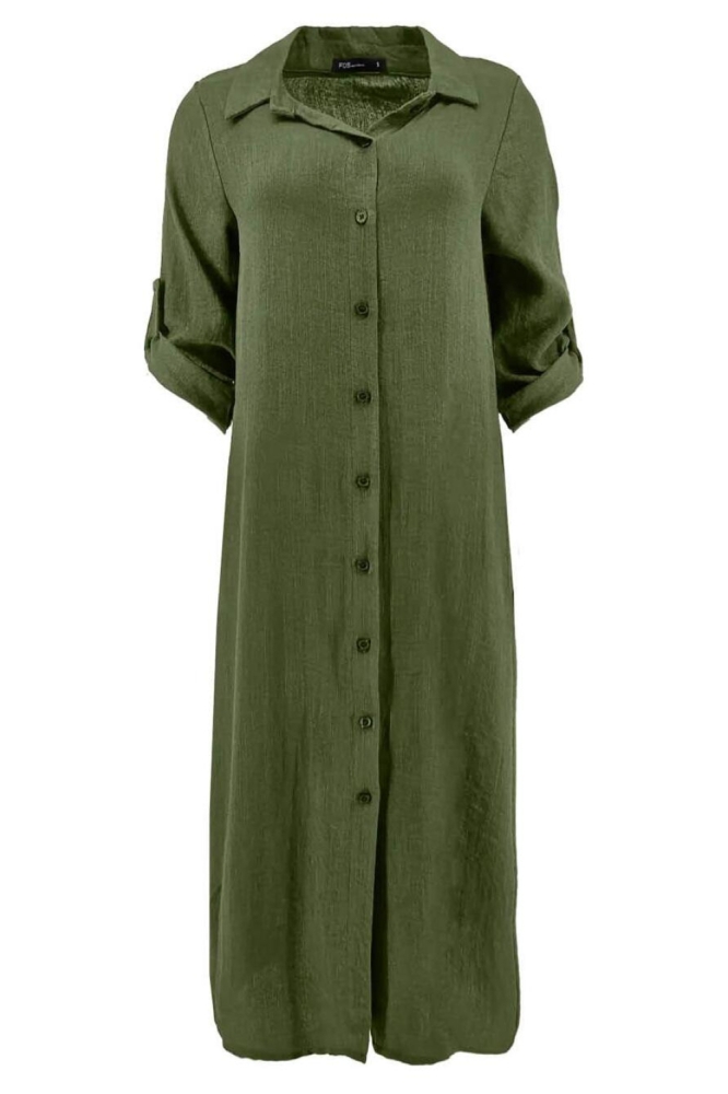 FOS Amsterdam groene dames jurk | Vooraanzicht