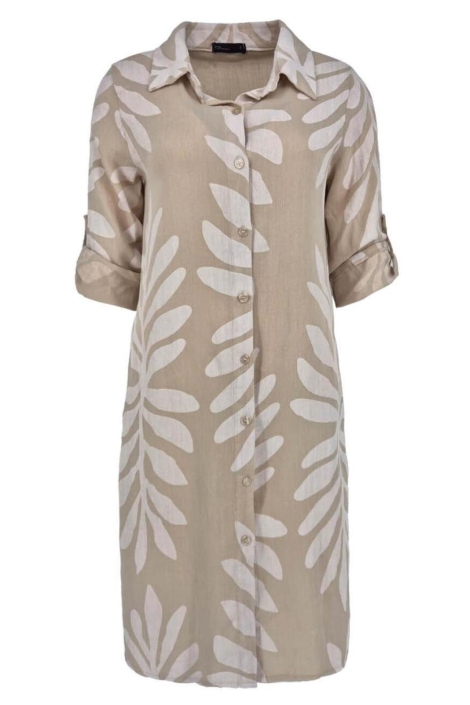 FOS Amsterdam beige dames jurk | Vooraanzicht