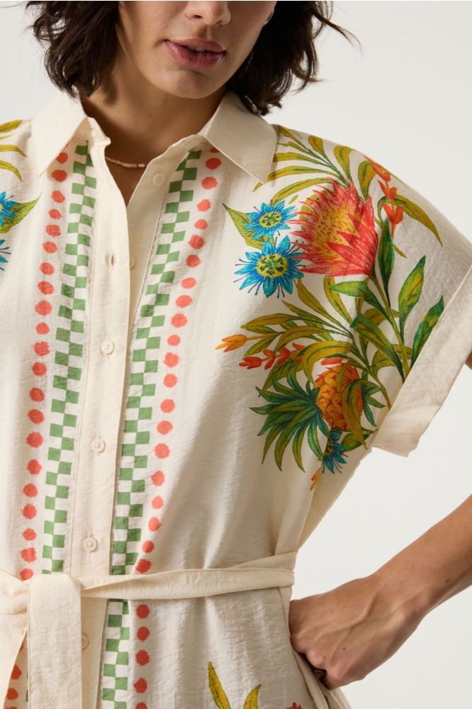 Garcia beige dames jurk | Close up