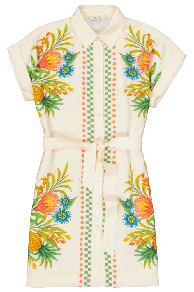 Garcia beige dames jurk | Vooraanzicht