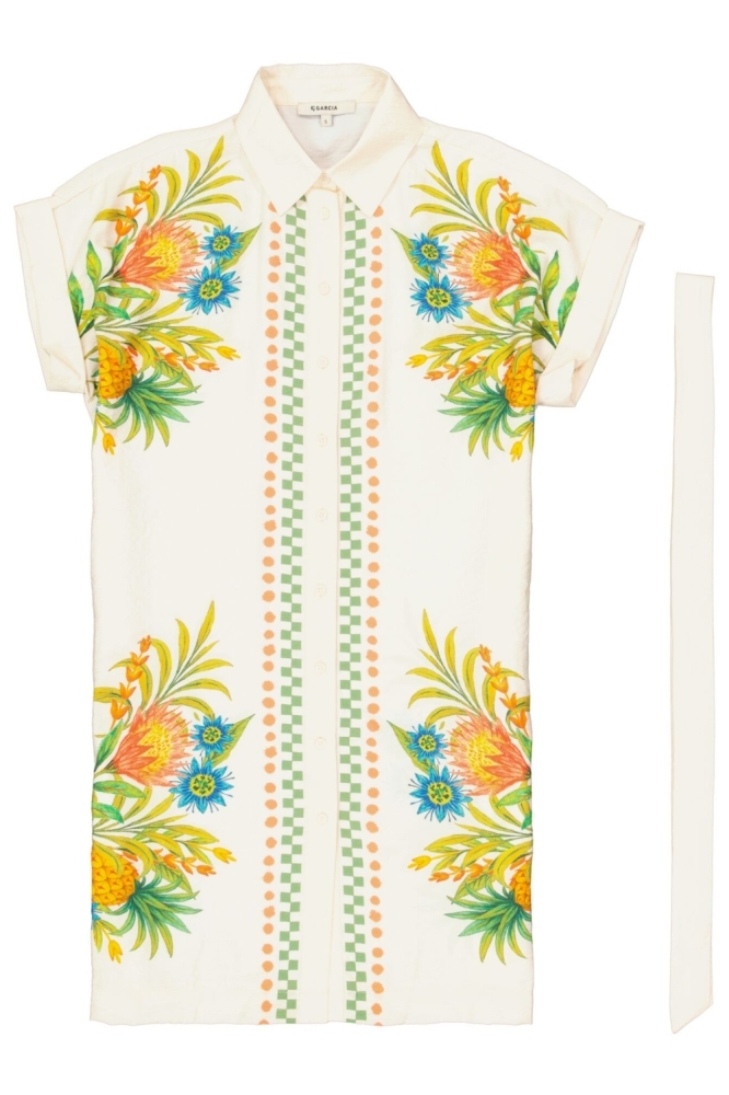 Garcia beige dames jurk | Vooraanzicht