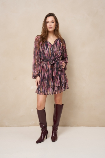 Lofty Manner Jurk DRESS JEN MINI ABSTRACT BOHO RJ25 MULTI COLOR