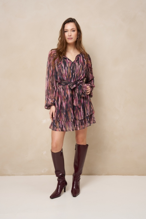 Lofty Manner multi color dames jurk | Model vooraanzicht