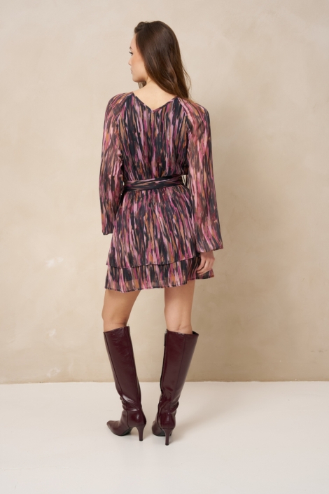 Lofty Manner multi color dames jurk | Model achteraanzicht