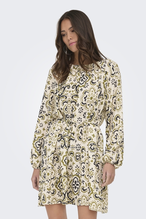 Only beige dames jurk | Model vooraanzicht