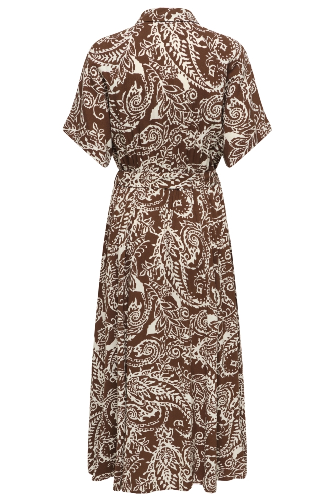 Only bruine dames jurk | Achteraanzicht