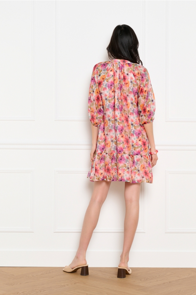 LolaLiza multi color dames jurk | Model achteraanzicht