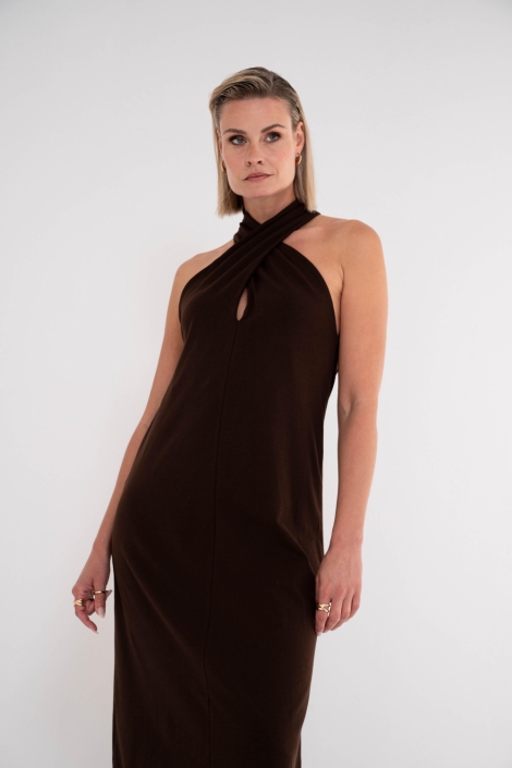Maicazz bruine dames jurk | Close up