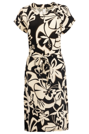 NED Jurk MARY SS BLACK FLOWER TRICOT 26S4 X1890 02 Black