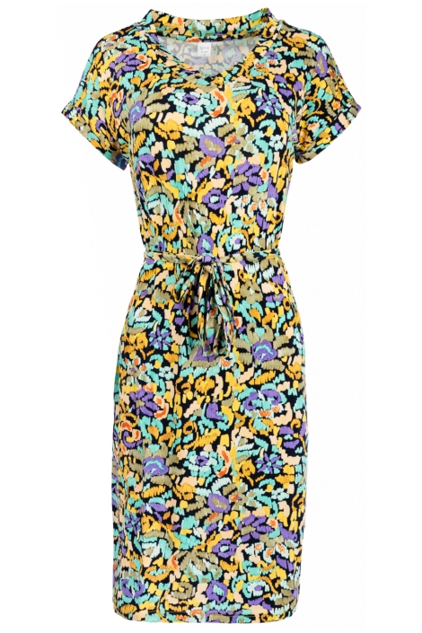 NED multi color dames jurk | Vooraanzicht