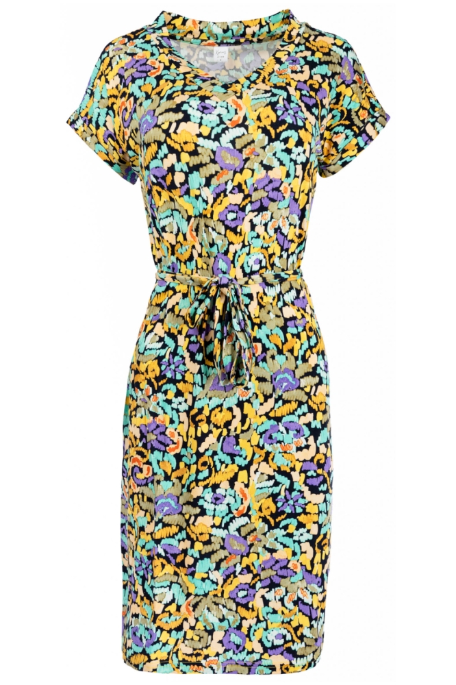 NED multi color dames jurk | Vooraanzicht