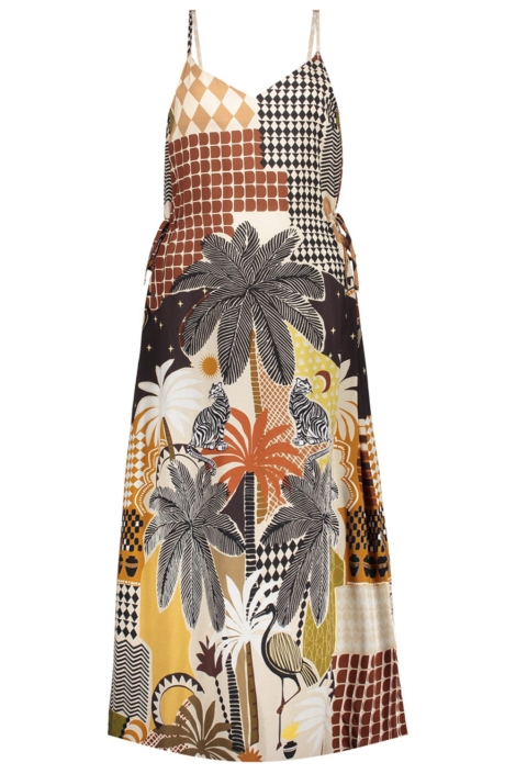 Geisha bruine dames jurk | Vooraanzicht