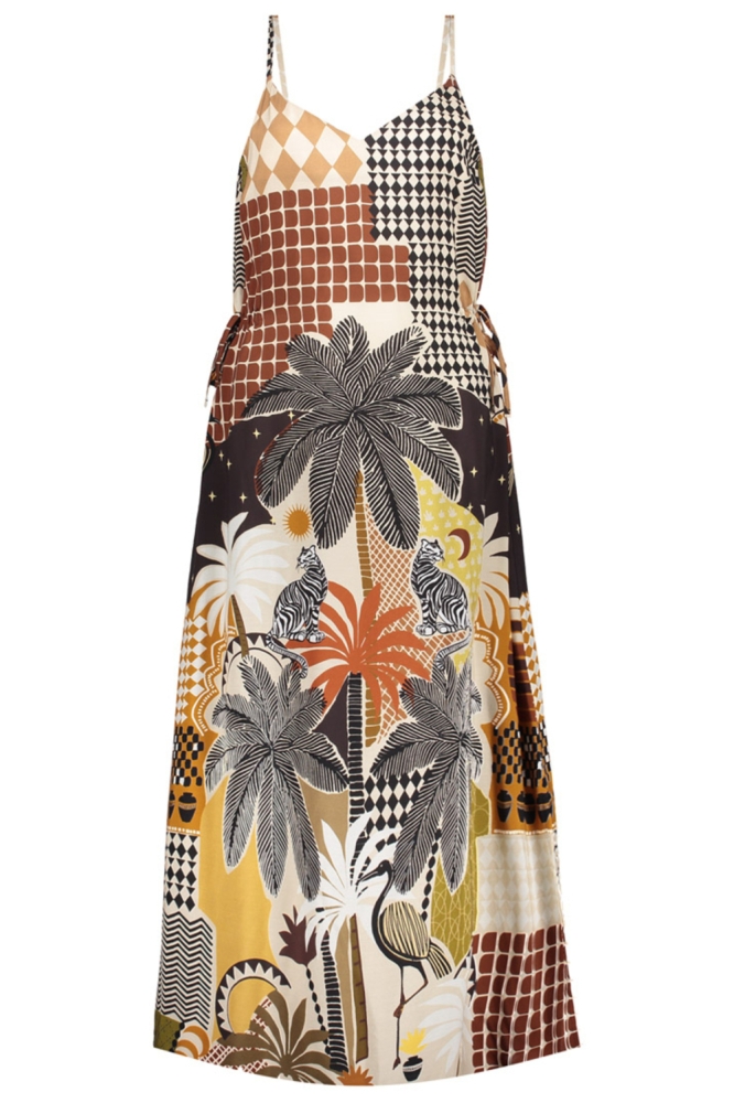 Geisha bruine dames jurk | Vooraanzicht