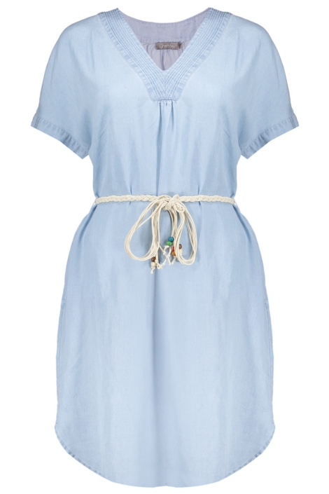 Geisha blauwe dames jurk | Vooraanzicht