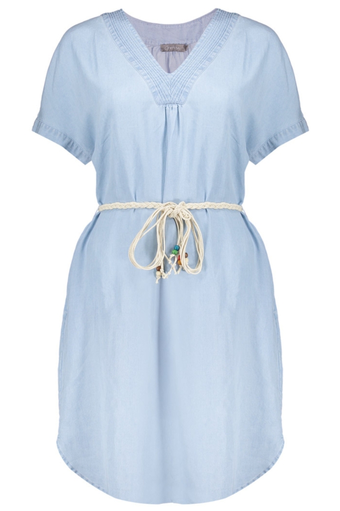 Geisha blauwe dames jurk | Vooraanzicht