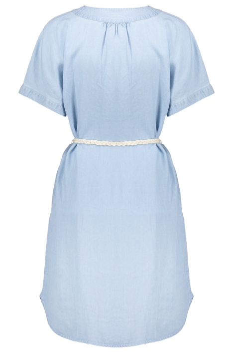 Geisha blauwe dames jurk | Achteraanzicht