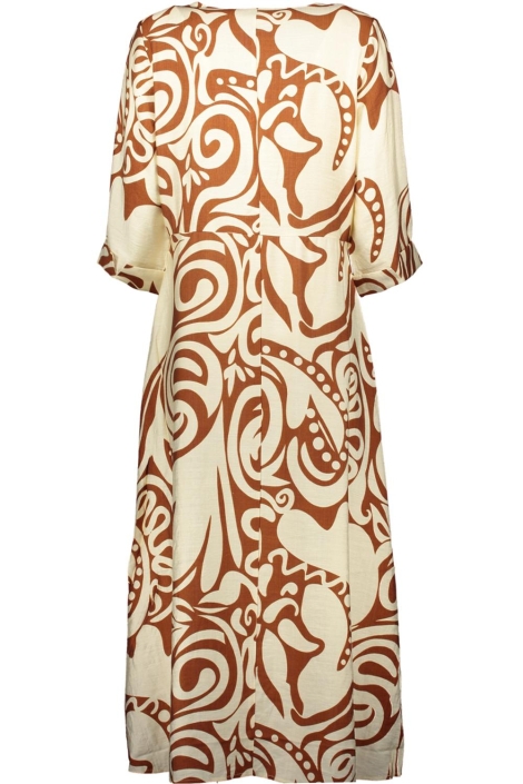 Geisha beige dames jurk | Achteraanzicht