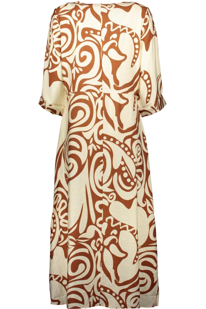 Geisha beige dames jurk | Achteraanzicht