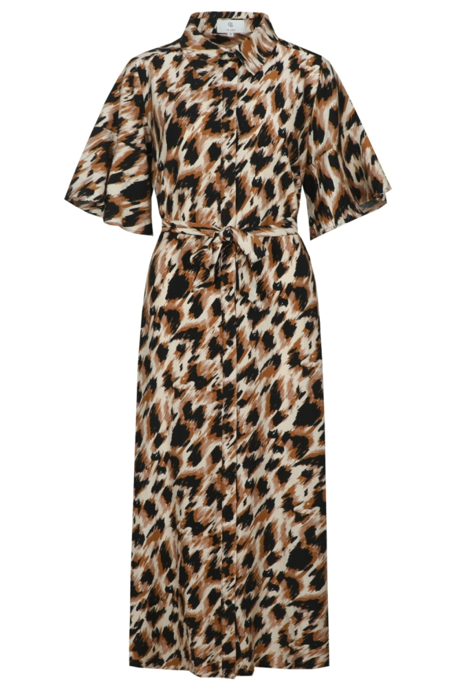 C&S The Label camel dames jurk | Vooraanzicht