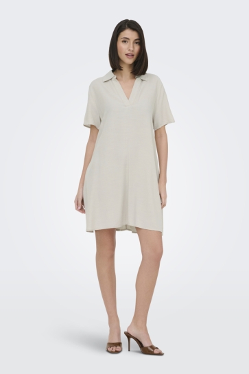 Jacqueline de Yong jdycaya linen s/s dress wvn noos Beige