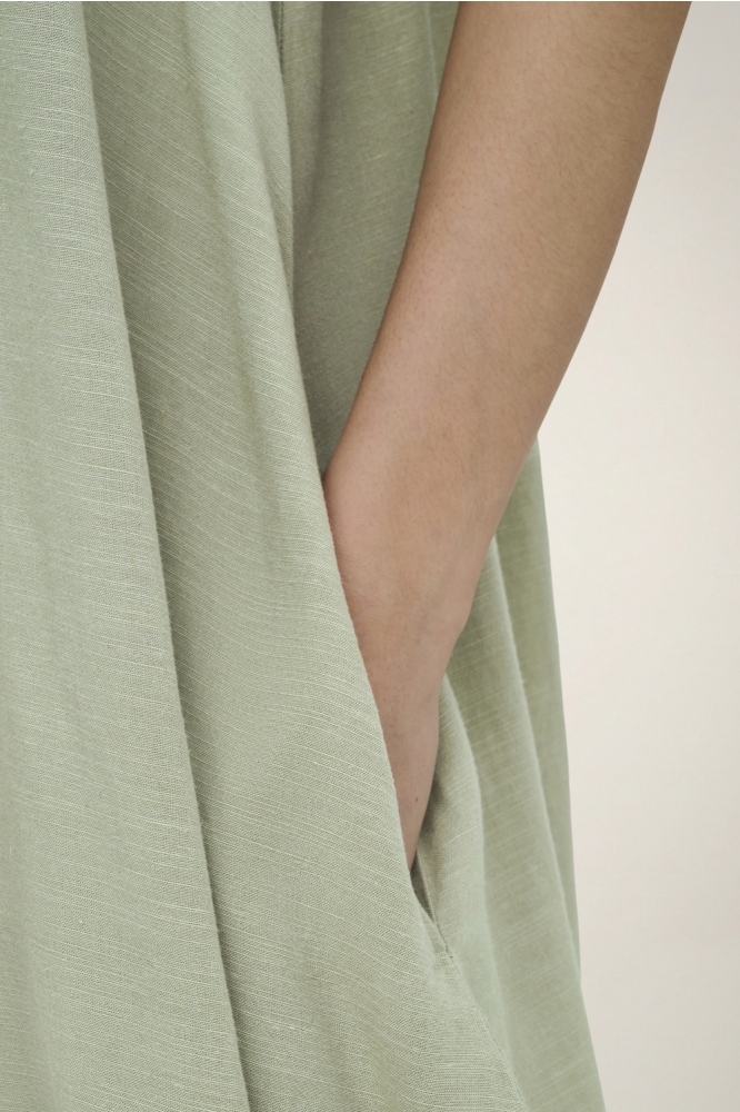 Jacqueline de Yong groene dames jurk | Close up