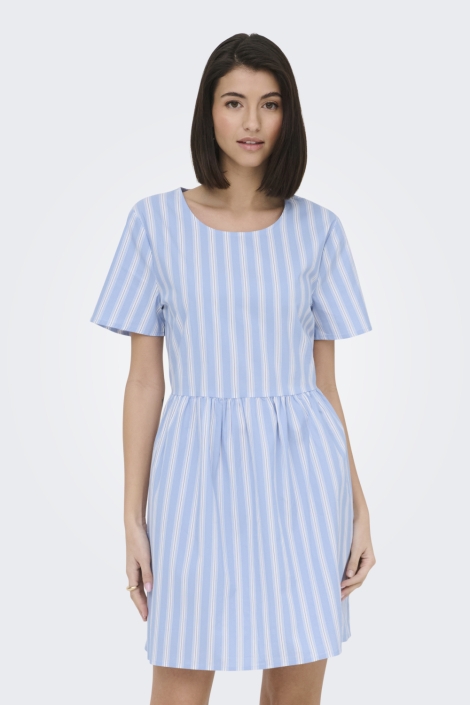 Jacqueline de Yong blauwe dames jurk | Model vooraanzicht