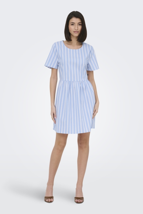 Jacqueline de Yong blauwe dames jurk | Model vooraanzicht