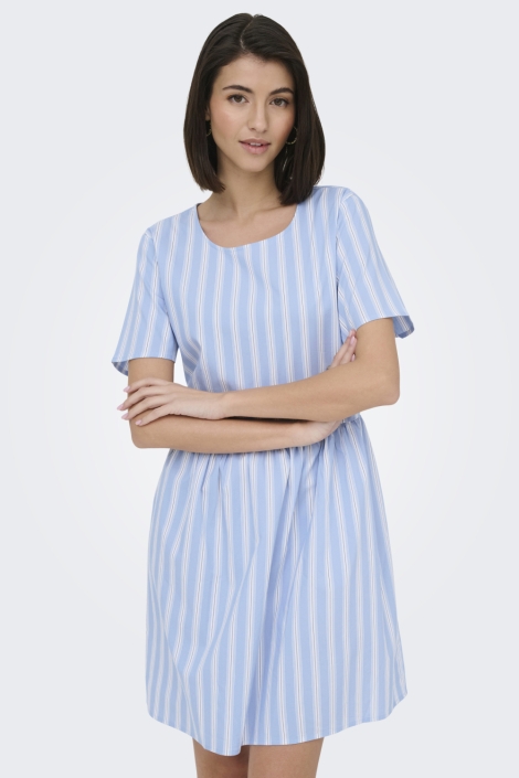 Jacqueline de Yong blauwe dames jurk | Model vooraanzicht