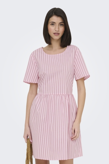 Jacqueline de Yong Jurk JDYMIO S/S SHORT DRESS WVN NOOS 15363674 CHALK PINK