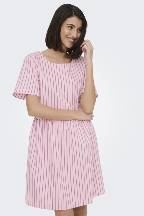 Jacqueline de Yong roze dames jurk | Model vooraanzicht